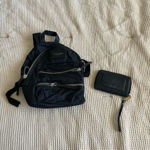 good condition Marc Jacob's black bookbag & wallet bundle!
